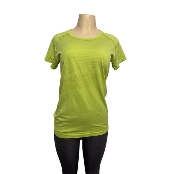 Lululemon Top Women's Lucid Lime Run Swiftly Tech Short Sleeve Shirt Size 10 - Picture 2 of 10